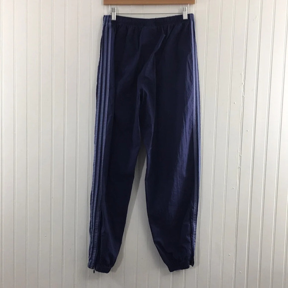 Adidas Vintage Y2K Blue Jogger Track Pants 3 Striped Womens Medium Ankle Zip - Picture 4 of 10